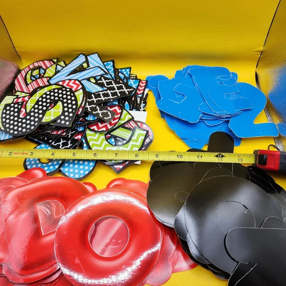 Hundreds of Punch Out Coated Letters Numbers Lot Children Learning School - Picture 4 of 4